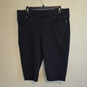 Black Stretch Denim Capri Pants PXL